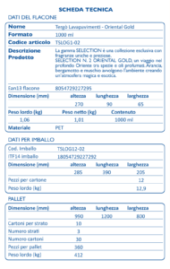 Scheda tecnica Tergo Lavapavimenti Oriental Gold